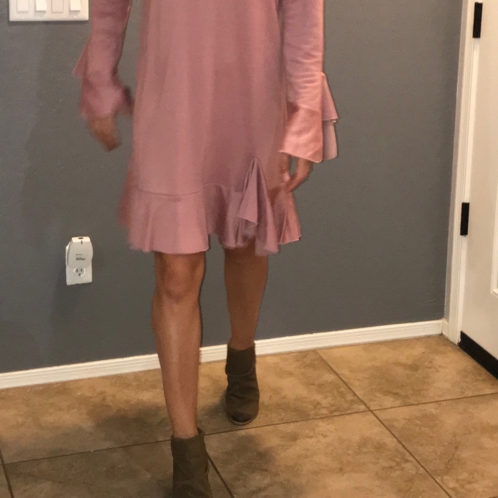 Sugarlips Pink Ruffled Sweater Dress - Picture 5 of 5
